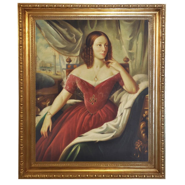 Portrait of a Lady, Venetian School, 2002, Oil on Canvas, Framed For Sale
