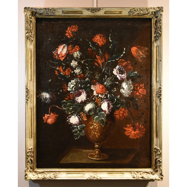 Francesca Volò Smiller detta Vincenzina, Still Life with Flowers, 1680, Oil on Canvas For Sale - Image 15 of 15