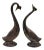 Mid Century Modern Bronze Ceramic Cranes - Set of 2 For Sale
