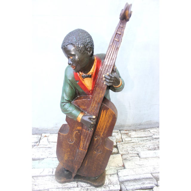 1990s Vintage New Orleans Double Bass Player Jazz Musician Figurine, 1990s For Sale - Image 5 of 15
