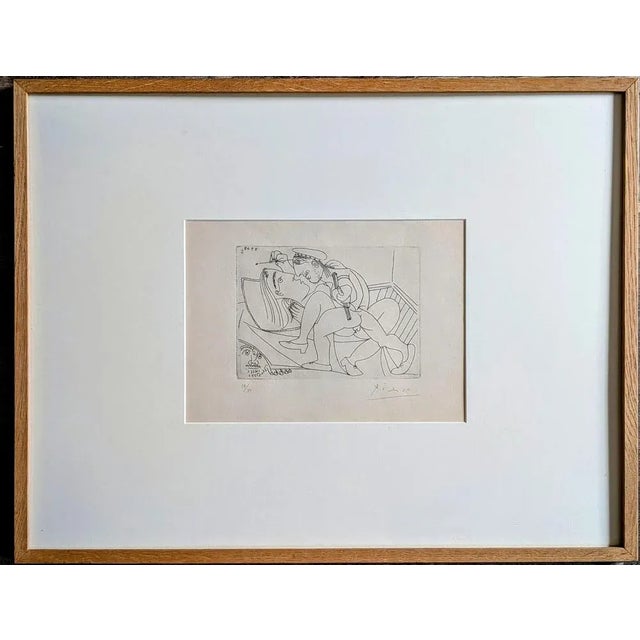 Pablo Picasso, Raphael and Fornarina XXI: Michelangelo is Hidden Under the Bed, Plate 316, Series 347, 1969, Drypoint and Etching, Framed For Sale - Image 9 of 9