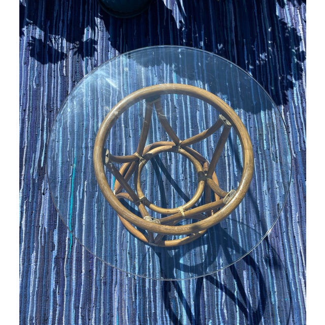 McGuire McGuire Vintage Rattan Side Table For Sale - Image 4 of 10