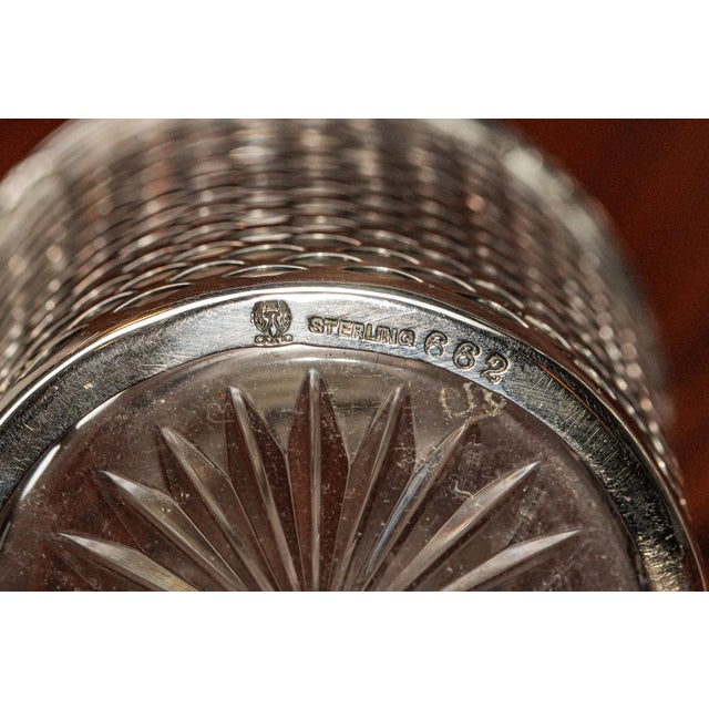 Impressive 3 Piece Antique Crystal Sterling Silver Bottle Jar Vanity Dresser Set For Sale - Image 9 of 17