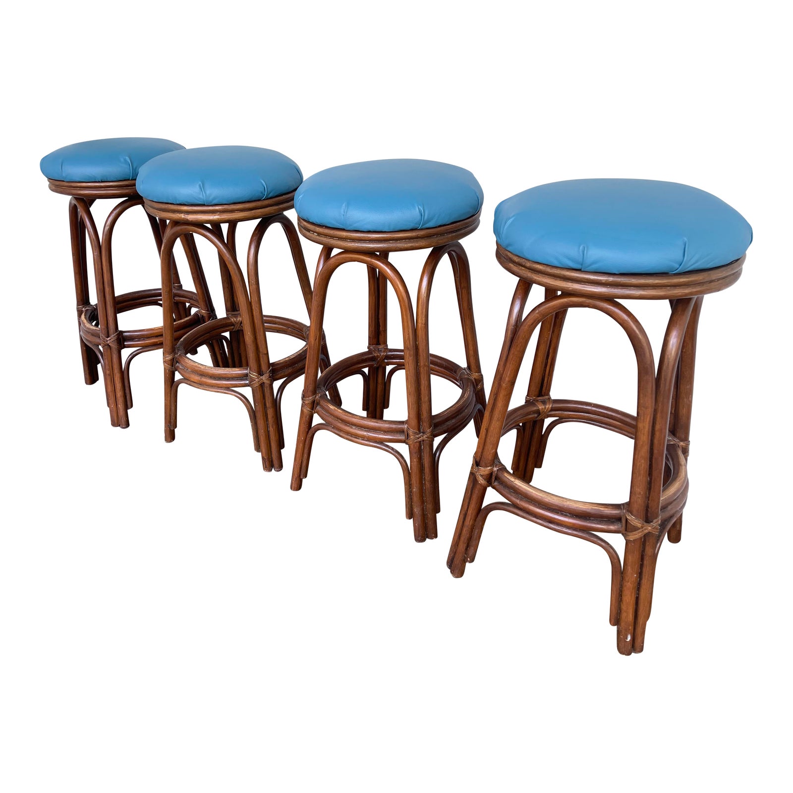 Rattan Swivel Bar Stools Chairish