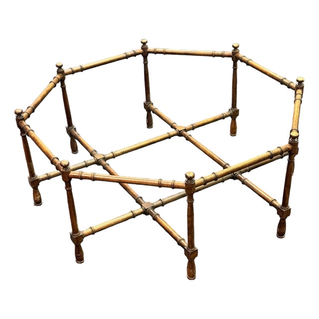 Vintage Faux Bamboo Octagonal Coffee Table - Base Only For Sale