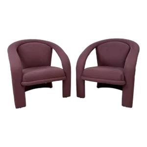 Pair of Pink Kagan Style Lounge 3 Leg Chairs by Carson’s