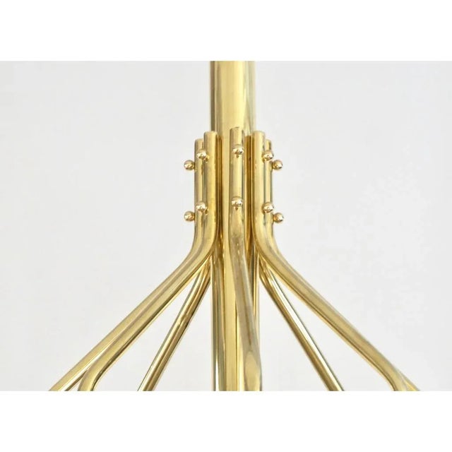 Contemporary Bespoke Italian Alabaster White Murano Glass Brass Curved Globe Chandelier For Sale - Image 3 of 12