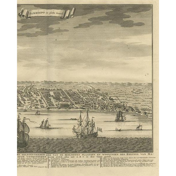 Antique Map of Samboepo attributed to Valentijn, 1726 For Sale - Image 4 of 5
