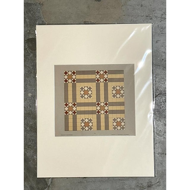 Vintage Geometric Tile Pattern Serigraph For Sale - Image 12 of 12