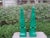 Pair of Large Carved Wood Faux Malachite Obelisks For Sale - Image 11 of 12