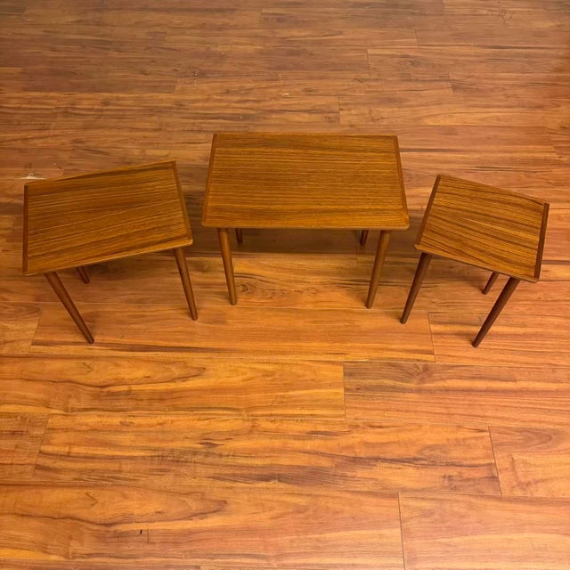 Wood Bramin Mobler Danish Teak Nesting Tables - Set of 3 For Sale - Image 7 of 15