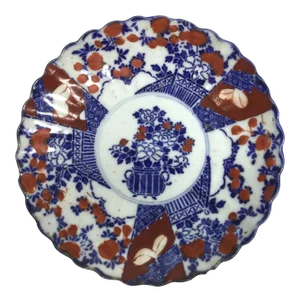 1898 Japan Imari Ware Cobalt Over White Decorative Plate