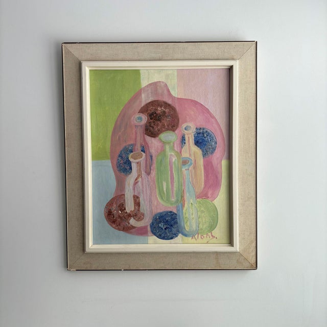 Cor (Cornelius Louis) Alons, Cubist Still Life, Oil Painting, 1940s, Framed For Sale - Image 3 of 10