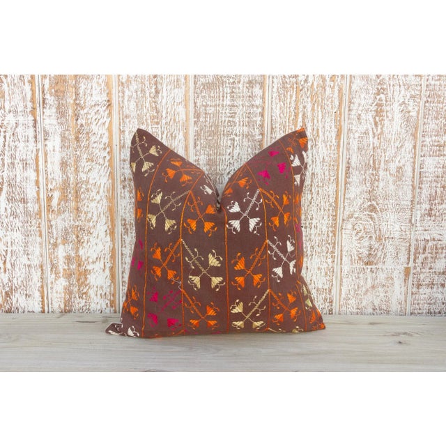Indian Anu Antique Indian Folk Pillow For Sale - Image 3 of 9