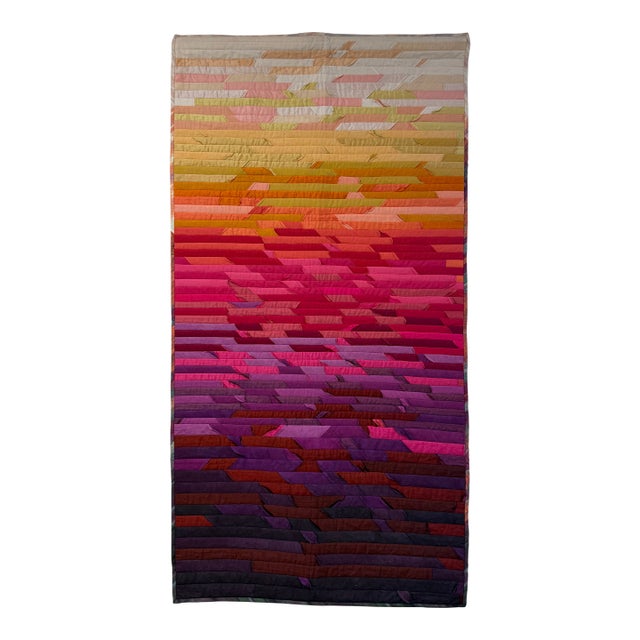 2005, Alegre Sunset, Artquilt, Abstract Expressionist Fiber Art, Artist Marcia Hewitt Johnson For Sale