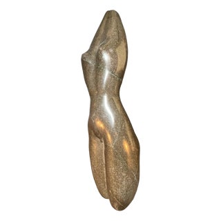 Abstract Female Nude Sculpture in Black Marble, 20th Century For Sale