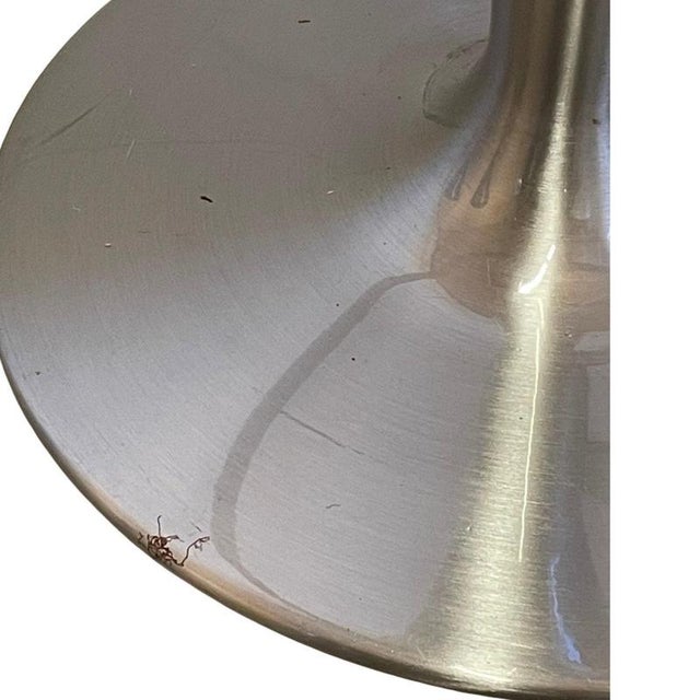 Metal Stainless Steel Bar Stool with Leather Seat by Leo Thafvelin Johanson, Sweden For Sale - Image 7 of 9