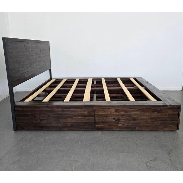 Contemporary West Elm Logan King Storage Bed For Sale - Image 3 of 9