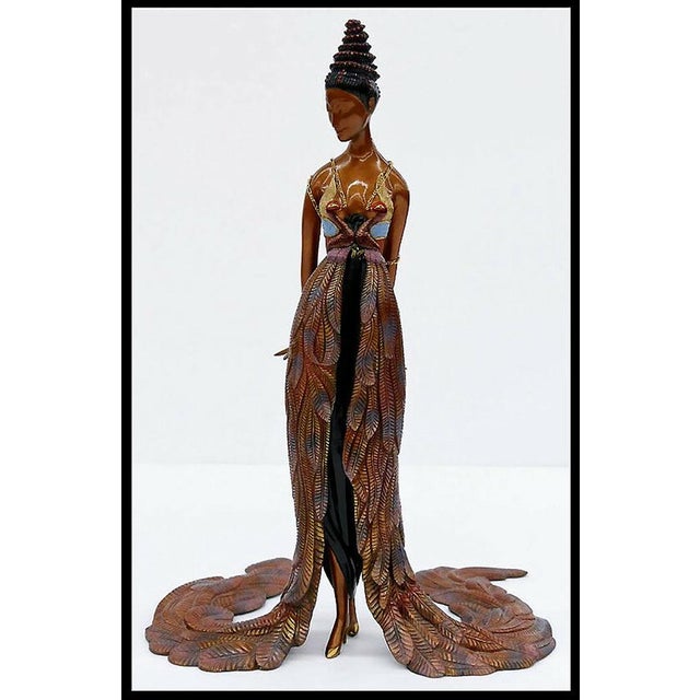 You are viewing an Authentic ERTE (Romain de Tirtoff) Bronze Sculpture titled, "FEATHER GOWN". It is guaranteed authentic,...