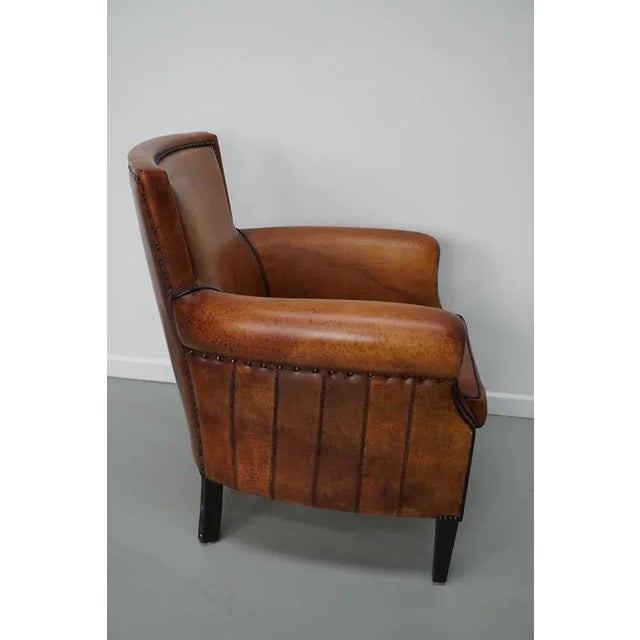 Vintage Dutch Club Chair in Cognac Colored Leather For Sale - Image 5 of 14