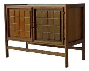 1980s Danish Brutalist Two Tone Side Cabinet