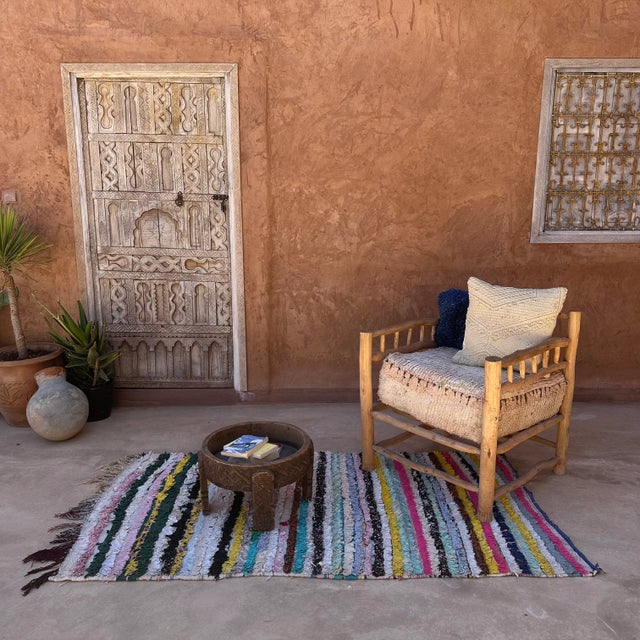 1980s Moroccan Colorful Vintage Rug - 3'5" X 6'5" Ft For Sale - Image 9 of 9