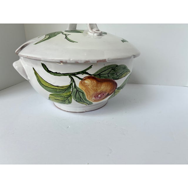 Vintage Hand-Painted Italian Farmhouse Ceramic Pottery Large Soup Tureen | Made in Italy For Sale - Image 9 of 16