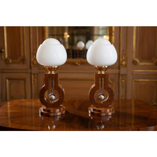 20th Century Art Deco Lamps, Poland, 1950s, Set of 2 For Sale - Image 9 of 9