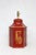 Vintage Red Painted Chinese Character Tole Tea Caddy Lamp "No.2" For Sale - Image 4 of 7