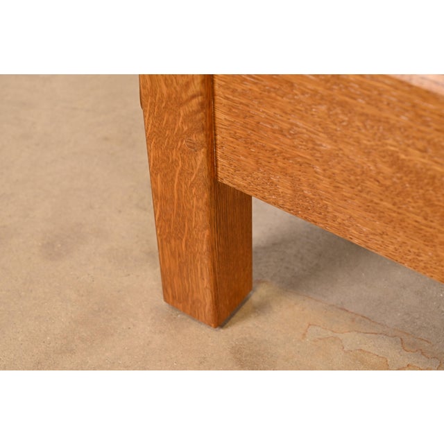 Brown Stickley Mission Oak Arts and Crafts Settle Sofa For Sale - Image 8 of 12