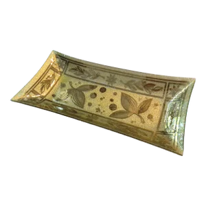 Mid-Century Georges Briard Inspired Botanical Gold Leaf Tray