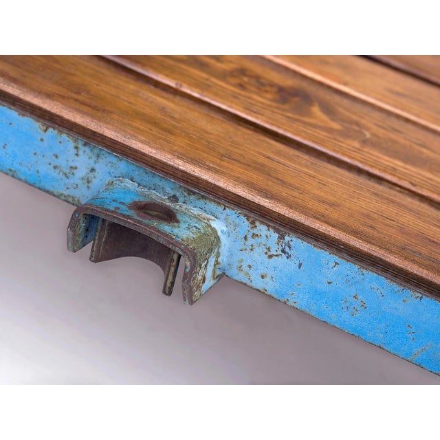 1950s Industrial Czech Blue Coffee Table, 1950s For Sale - Image 5 of 6
