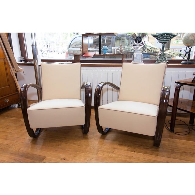 H-269 Lounge Armchairs by Jindrich Halabala for UP Zavody, 1930s, Set of 2 For Sale - Image 4 of 13