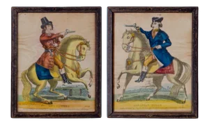 19th Century Paul Clifford & Jonathan Wilde Redington Tinsel Prints, Framed - a Pair