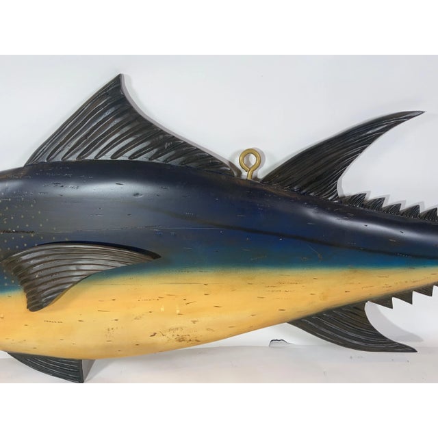 Carved Tuna Fish with Painted Finish For Sale - Image 4 of 12