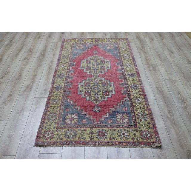 1960s Bohemian Style Hand Knotted Red Oushak Rug For Sale - Image 10 of 10