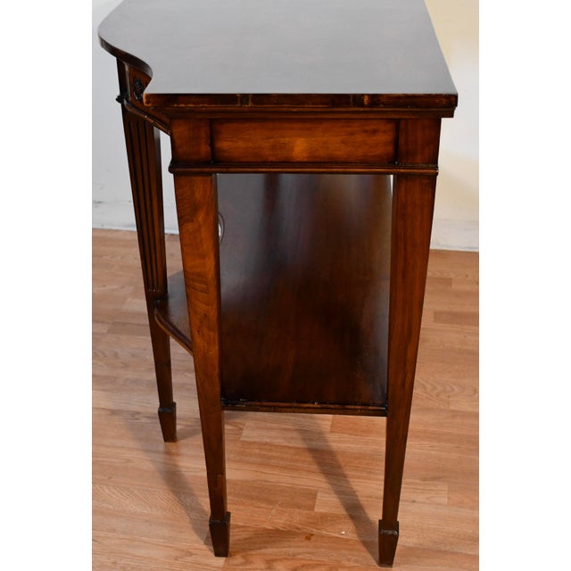 1910s Antique English Regency Burl Walnut Console Table / Sofa Table For Sale - Image 13 of 15