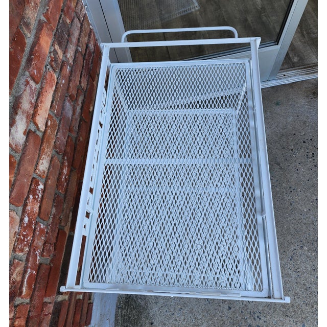 Vintage Faux Bamboo Greek Key Patio Bar Cart For Sale - Image 13 of 13