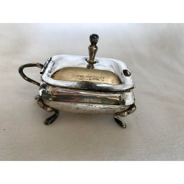 Silver Vintage Sterling Silver Victorian Footed Salt Cellar Made in Mexico For Sale - Image 8 of 11