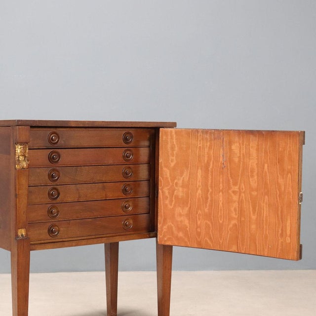 Empire Walnut Bedside Table For Sale - Image 3 of 10