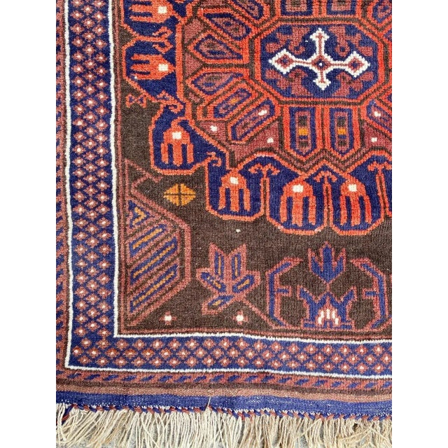 Vintage Baluch Afghan Rug For Sale - Image 10 of 18