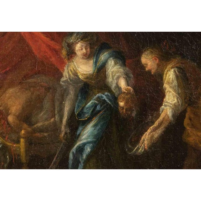 Giuditta is a modern artwork realized by Artist of 19th Century. Mixed colored oil painting on canvas. Not signed. Fair...