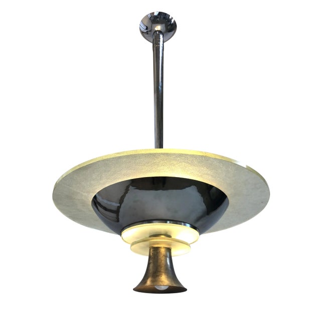 Art Deco French Ceiling Lamp, 1930s For Sale - Image 4 of 9