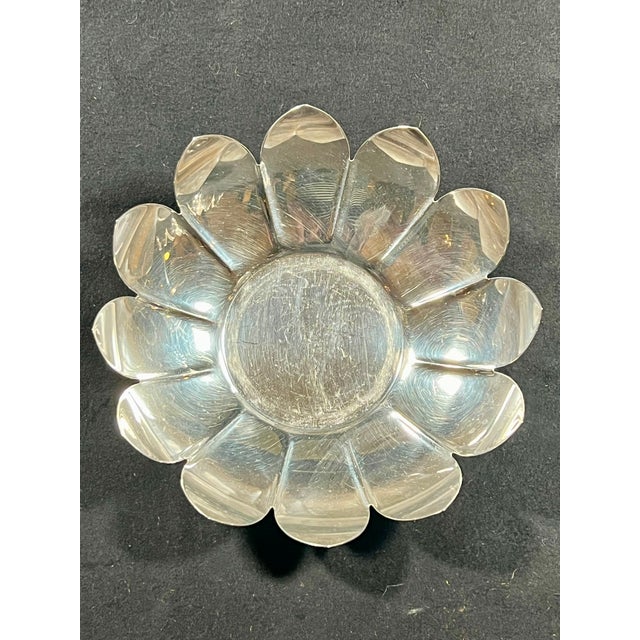 Mid 20th Century Vintage Silverplate Three Piece Lotus Flower Arrangement Bowl Vintage Reed and Barton For Sale - Image 5 of 9