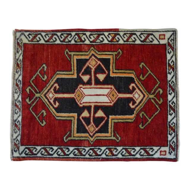 1970s Vintage Hand Knotted Small Rug For Sale