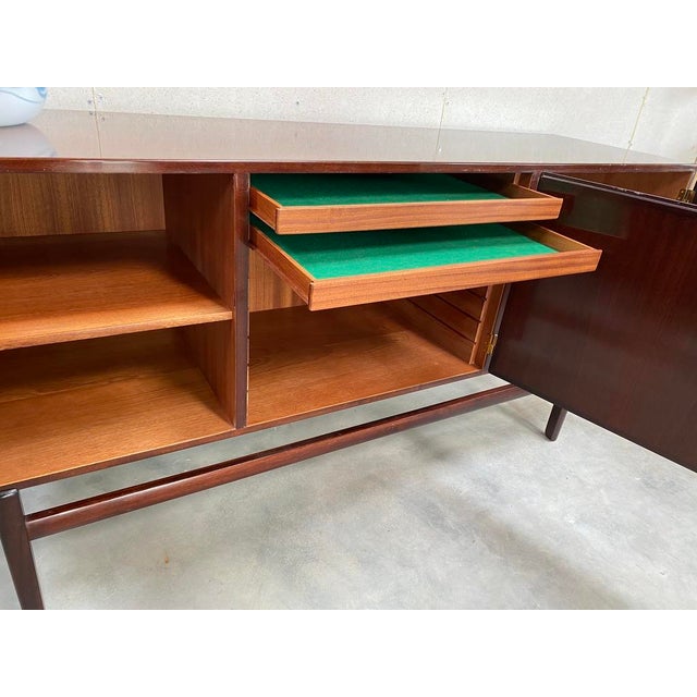Brown Low Credenza by Ole Wanscher for Poul Jeppesens Møbelfabrik, Denmark, 1970 For Sale - Image 8 of 15