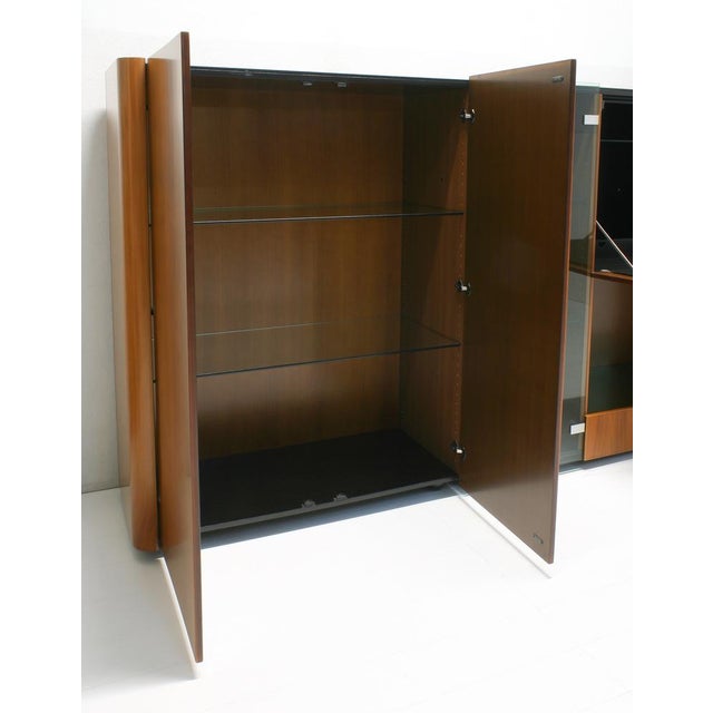 Modular Mirror Top Wall Unit with Integrated Bar Cabinet, Italy, 1970s For Sale - Image 4 of 18