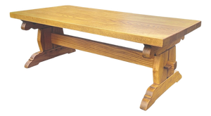 Rectangle Oak Trestle Coffee Table, 1970s