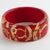 Salvatore Ferragamo Red Acrylic Lucite Bracelet Bangle with Faux-Wood Texture For Sale - Image 9 of 14