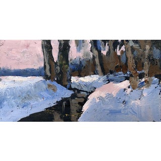 Oil Painting There Is a Stream in the Winter Forest Leonid Maistrenko For Sale